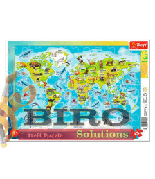 TF Puzzle "25 Frame" - World map with animals, cod 44664